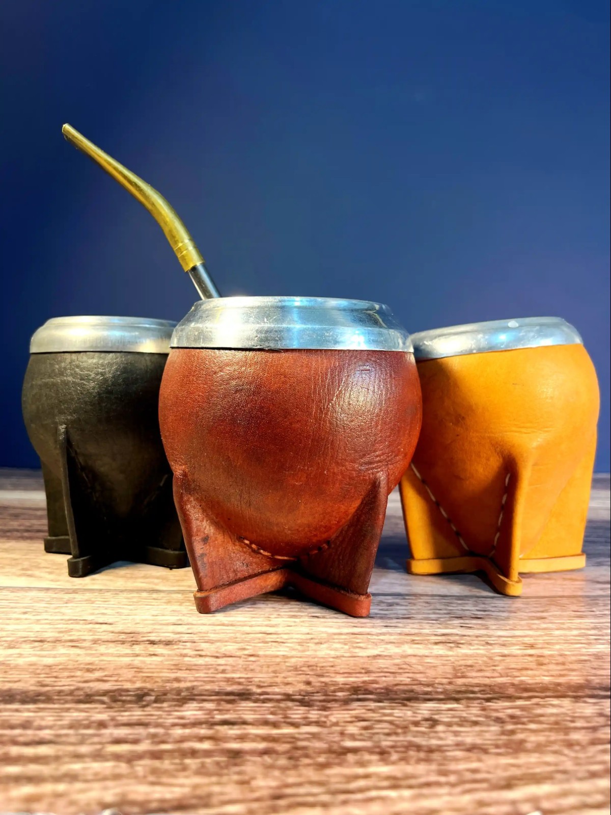 Mate Torpedo de Calabaza y Cuero Vacuno