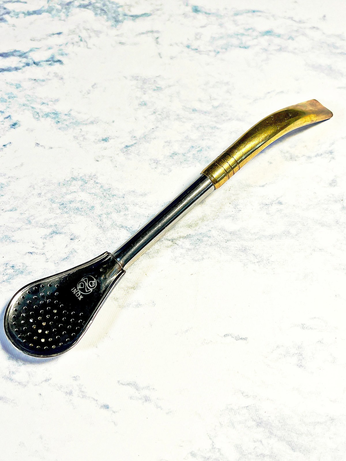Bombilla Pico de Loro Bronce Acero Cuchara Ancha